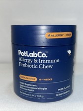 Sealed Petlabco. Allergy Immune Probiotic Chew, Medium Dogs 12 Weeks 30 Count