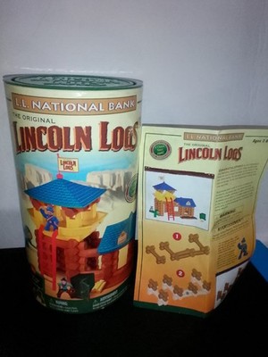 Lincoln Logs L.L. National Bank Complete With Instruction Booklet
