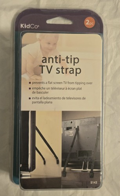 #ad KidCo Anti Tip TV Safety Straps 2 Pack Flat Screen TV Anchors Box Damage $15.59