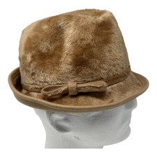 Betmar New York Wool Fedora Style Hat Beige Tan Women  s Camel Brown Vintage