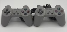 Sony PlayStation PS1 Official OEM Gray Controllers 2 SCPH-1080 Tested    