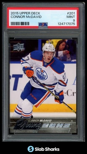2015 UPPER DECK #201 CONNOR MCDAVID YOUNG GUNS ROOKIE RC MINT PSA 9