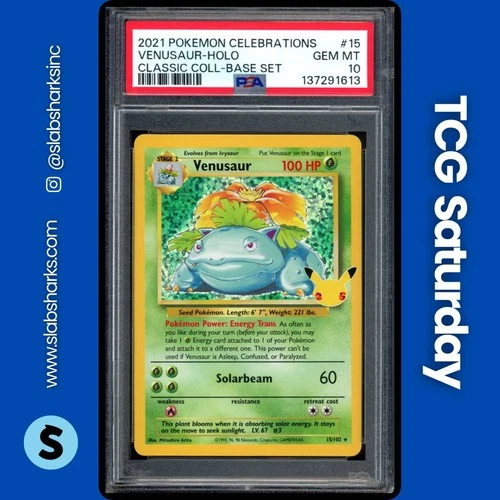 2021 POKEMON SWSH CELEBRATIONS CLASSIC COLLECTION #15/102 VENUSAUR HOLO PSA 10