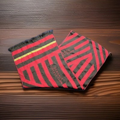 Versace Collection Red Black Stripe Scarf