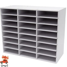 24-Compartment Literature Organizer for Office - Durable PVC Desktop Storage