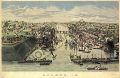Panoramic View of Oswego NY 16x24