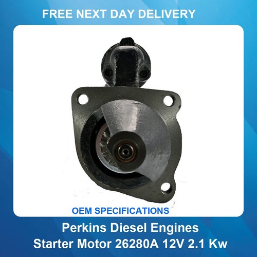 Starter Motor For Perkins Replaces Lucas M45 Type 27416 27416D 27491 2873B011 - Picture 2 of 5