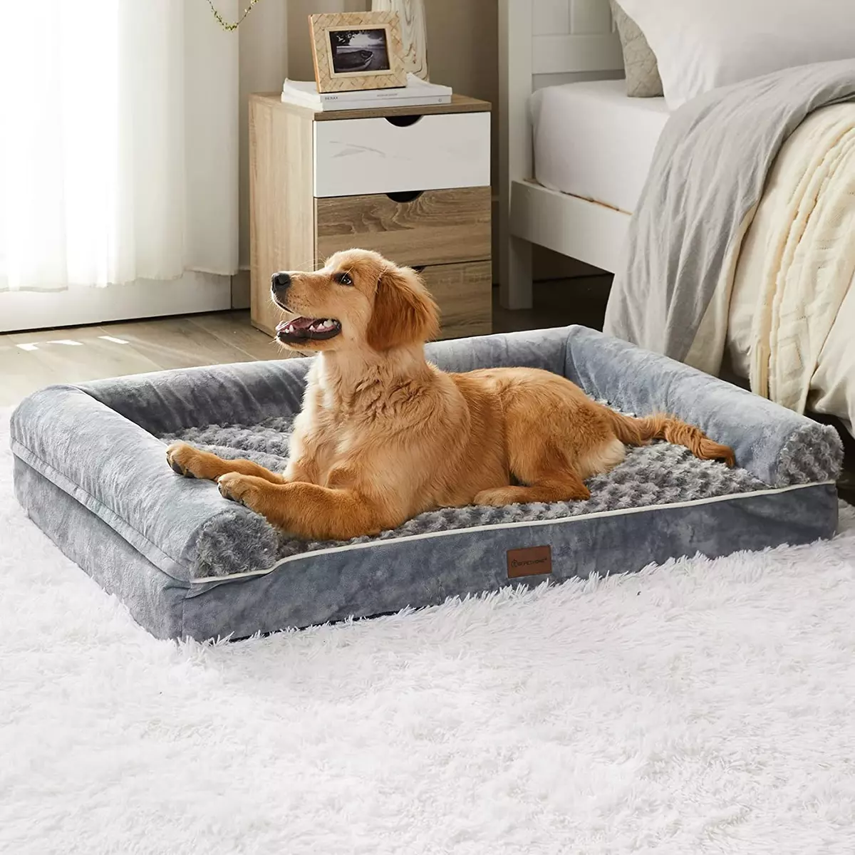 Orthopedic Beds for Large Medium Dogs Egg Foam Dog Crate Bed L