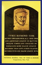 TYRUS RAYMOND COBB  ***   National Baseball Hall Of Fame *** Vintage Postcard