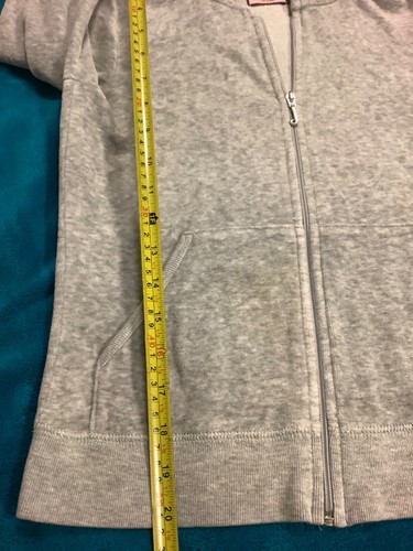 Juicy Couture Heather Grey Zip Up Hoodie Low Rise Straight Leg Pants 26 x 31 XS - Picture 5 of 15