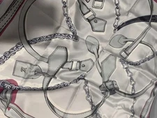 Louis Vuitton Scarf Grey Pink Silk 100 Women 'S Commodity Secondhand Clas _50313