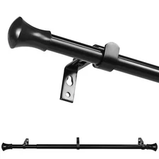 5/8" Adjustable Curtain Rod, Domed Flared Finial, 28"-48"/48"-84"/84"-120"