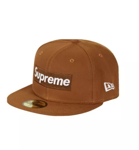 Supreme Money Box Logo New Era - BROWN - Size 7 3/8 -