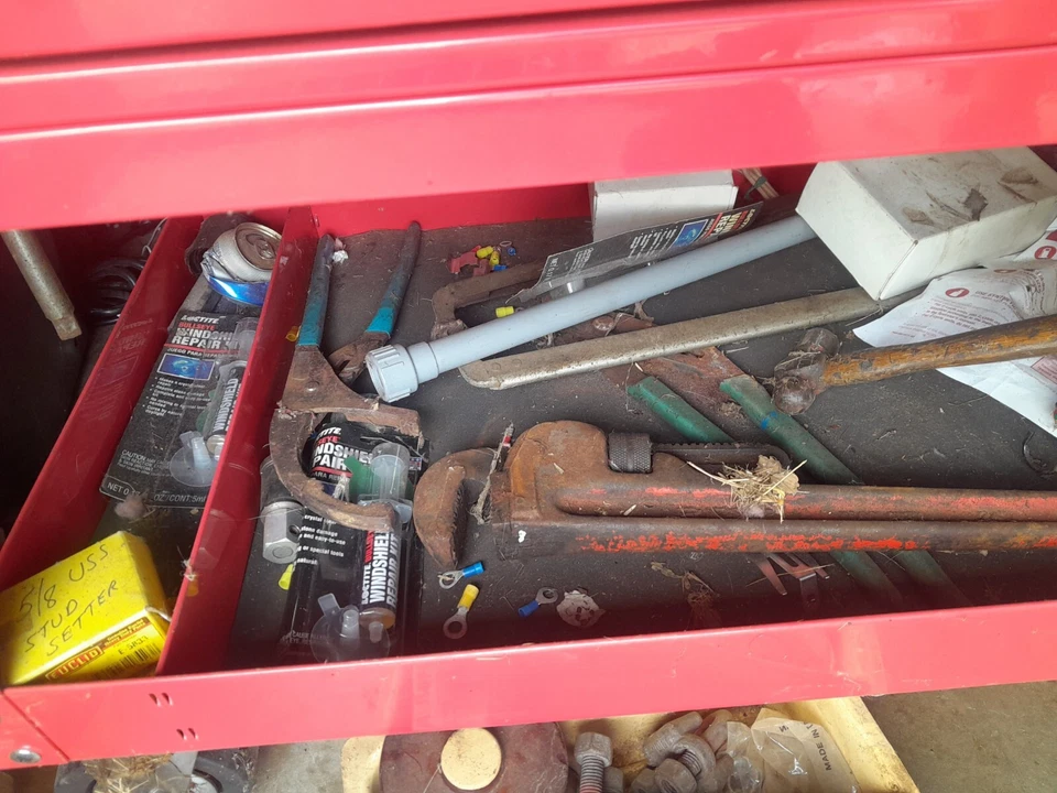 Roller Cart Tool Cabinet Storage Chest Box Red 4 Drawer + Tools - Image 3 of 4
