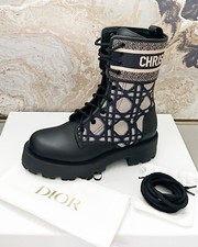 Christian Dior Calfskin Leather Canvas Cannag...