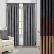 Faux Suede Lined 3" Pencil Pleat Curtains - NEXT DAY POSTAGE