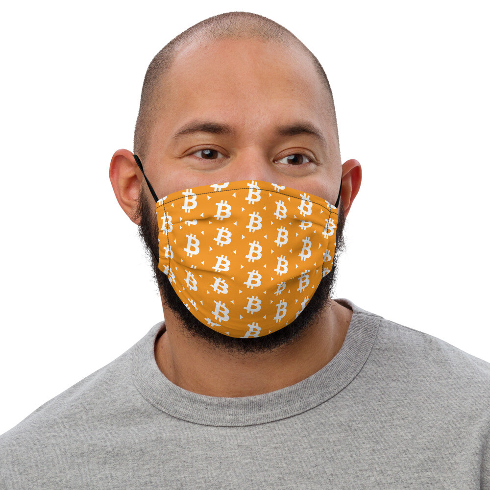 Bitcoin V1 Premium Orange Face Mask - BTC Cryptocurrency