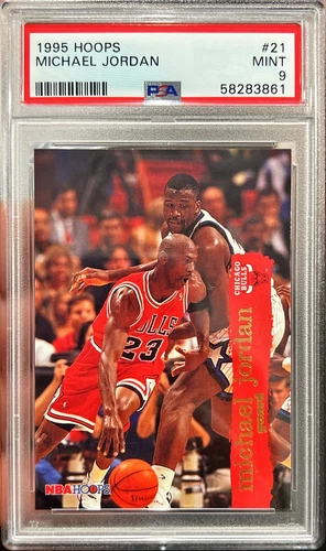 1995-96 NBA Hoops Michael Jordan Basketball Trading Card #21 PSA 9 Mint