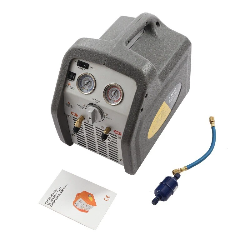 Refrigerant Recovery Machine 1 HP Dual Cylinder AC HVAC Recycling Tool for Vapor - Image 2 of 4