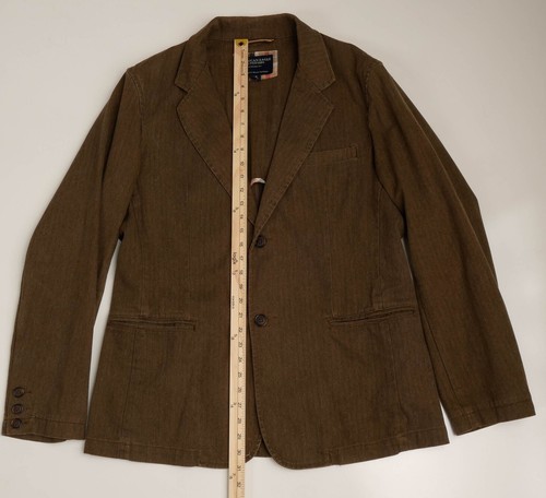 American Eagle Outfitters Mens Sport Jacket Size L Two Button Brown Herringbone - Picture 15 of 20