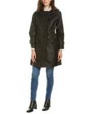 NWT Burberry Monogram Jacquard Nylon Parka Coat Womens Black�Size 6 US