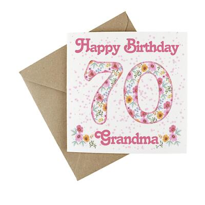 Karte Oma 70. Geburtstag Alter - rosa Blumen Wildblumensamen