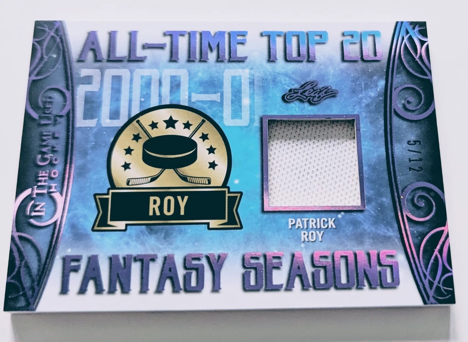 🔥#/12 PATRICK ROY RELIC 2019-20 HOJA EN EL JUEGO USADO TODOS LOS TIEMPOS FANTASY SEASONS Foto 2 de 4