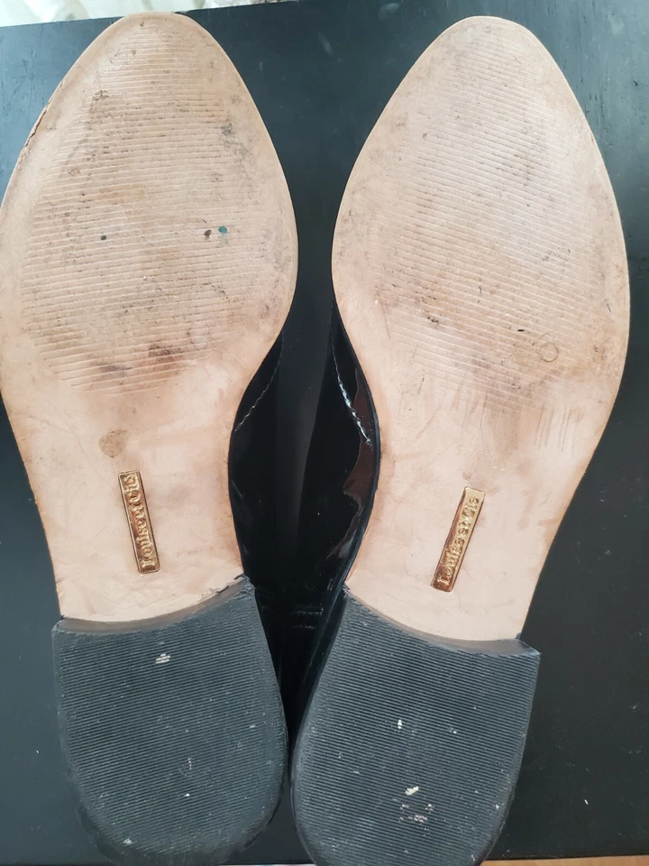 Zapatos para mujer Louise Et Cie negros planos Oxford sin cordones charol - talla 5,5 M Foto 4 de 4