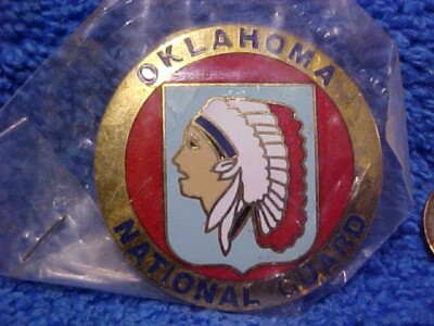 Vintage M1 Carbine Stock Medallion NOS Oklahoma national Guard  30 cal  .ALp