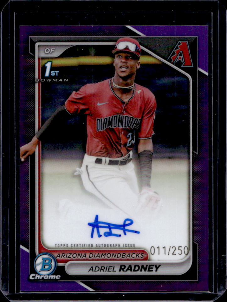 Adriel Radney 2024 Bowman Chrome #CPA-AR Prospect Auto - Purple 