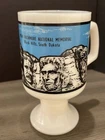 VTG 1960s Milk Glass Mount Rushmore Souvenir Mug Cup Pedestal Base Presidents