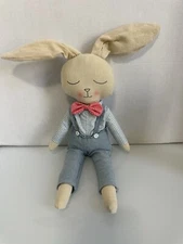 Easter Drop Cloth Bunny Rabbit Poseable Ears Weighted Sitting Bottom Plush
