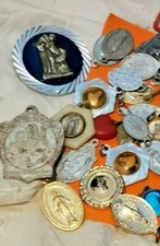 LOTTO LOT VECCHIE MEDAGLIE SANTINI ARTE SACRA VOTIVE RELIGIONE IMMAGINI 51 PZ