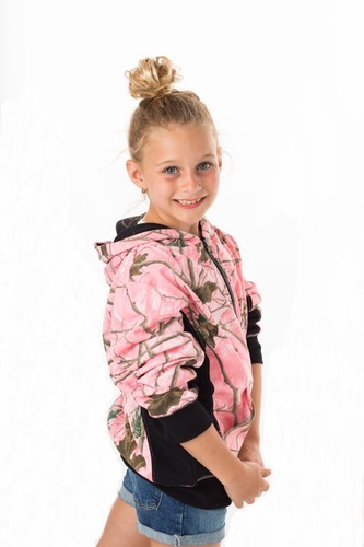 Trailcrest Mädchen Pink Camo Full Zip Kapuzen Sweatshirt Jagdjacke - Bild 2 von 9