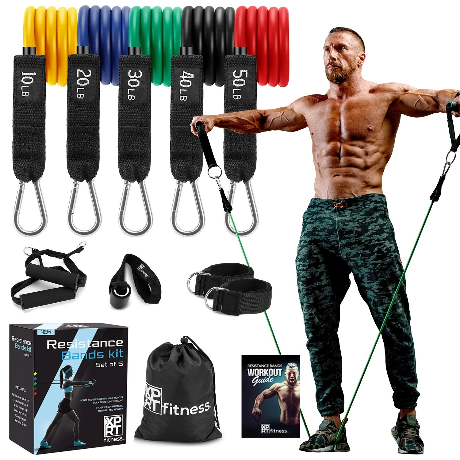 XPRT Fitness 11-Piece Resistance Bands Set 150LB - Ultimate Home Gym Kit
Opens in a new window or ta