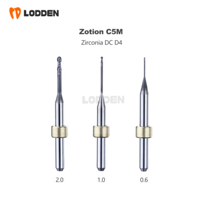 Dental For Zotion Zirconia Milling Tools Bur Diamond Coated/DC 0.6/1.0/2.0mm Heb