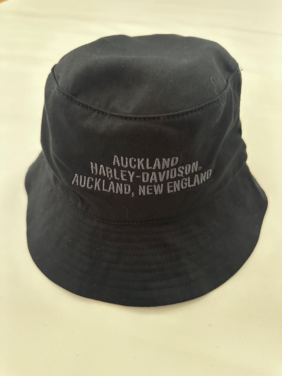 Harley Davidson Auckland New England Logo Graphic Black Bucket Hat
