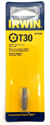 Irwin T30 Torx Security Insert Bit Tamper Proof 3053028 Industrial Grade NEW