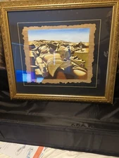 Original painting "Ramsees" wood bark art 