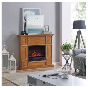 Free Standing Electric Fireplace Led Heater With Mantle 4600 Btu