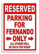 Personalized Parking Sign Wall Decal Metal Sign No Parking Customized FERNANDO