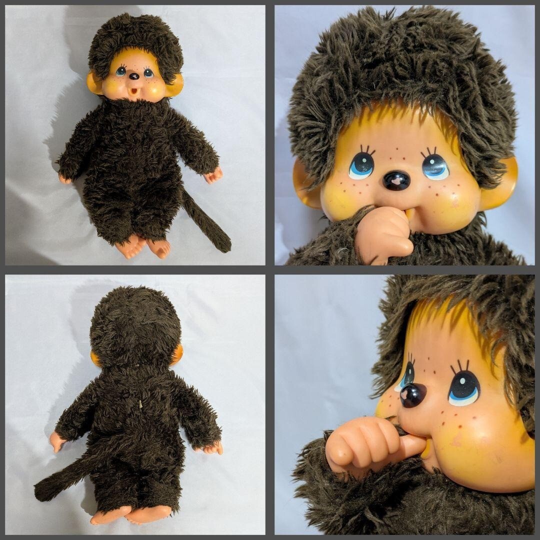 1974 Vintage Monchhichi First Generation Blue Eye Tag Showa Retro