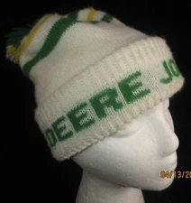 Vintage John Deere Winter Stocking Cap Snowmobile Winter Knit Ski Hat POM POM