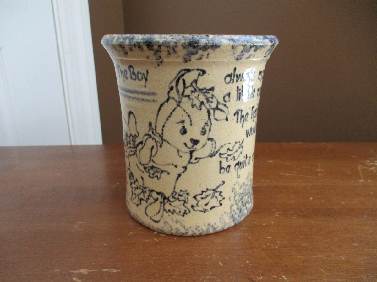 Salt Glaze Pottery Blue Sponge Vase The Velveteen Rabbit