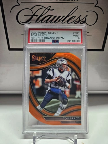 2020 Select Field Level Tom Brady #301 SP Orange Holo Die Cut Prizm PSA 9 Mint