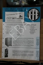 Brochure ITE I T E Circuit Breaker Co Mine Mining Industry SwitchGear Circa 1949