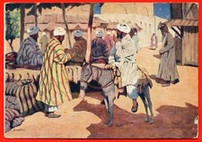 Antique Postcard Uzbekistan OLD TASHKENT CHAIKHANA MAN on a DONKE ART SVIRIDOV