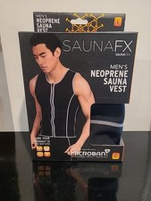 NEW SaunaTek SaunaFX - Men s Neoprene Sauna Vest, Black, Polyester, Size Large