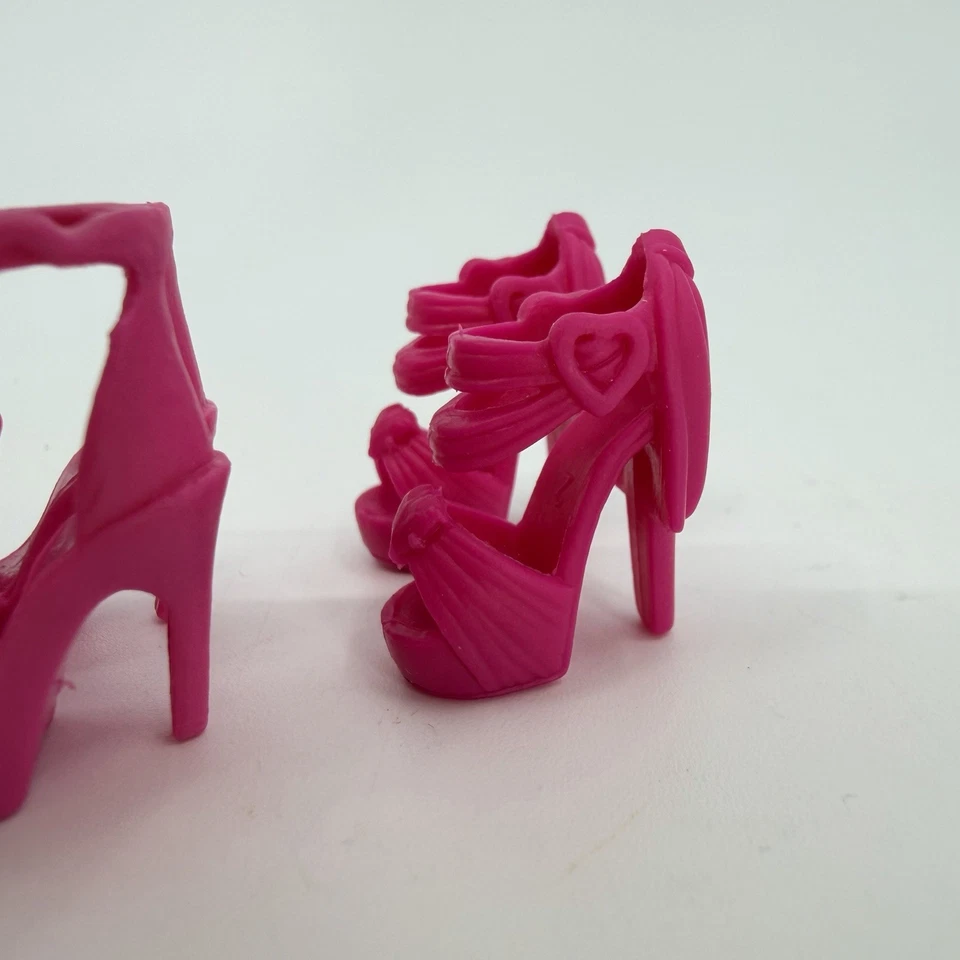 Genuine Barbie Doll Shoes High Heels Fancy Fashion Lot 3 Pairs Pink Purple - Image 4 of 4