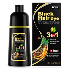 Black Hair Dye Shampoo 3 in 1 Color Shampoo for Women  Men for Gray Hair Cov...